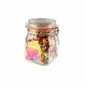 Weckpot 0,9 liter, gevuld met snoep, Transparant, Metallic sweets