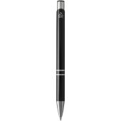 Moneta balpen van gerecycled aluminium (blauwe inkt) - Zwart