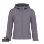 Iqoniq Makalu dames recycled polyester softshell jas, vulcano heather grey (M)