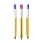 BIC® 4 Colours Shine balpen + Lanyard 4 Colours Shine BP LP Gold_UP white_RI white