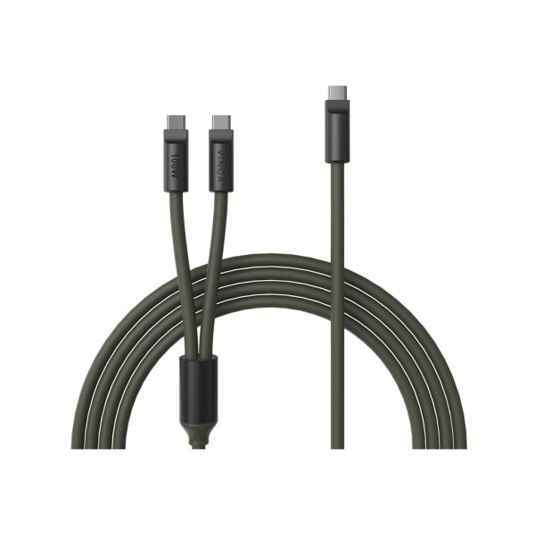 VINGA Baltimore siliconen multi-oplaadkabel (C+2C), groen VINGA Baltimore siliconen multi-oplaadkabel (C+2C), groen
