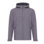 Iqoniq Makalu gerecycled polyester softshell jas, vulcano heather grey (S)