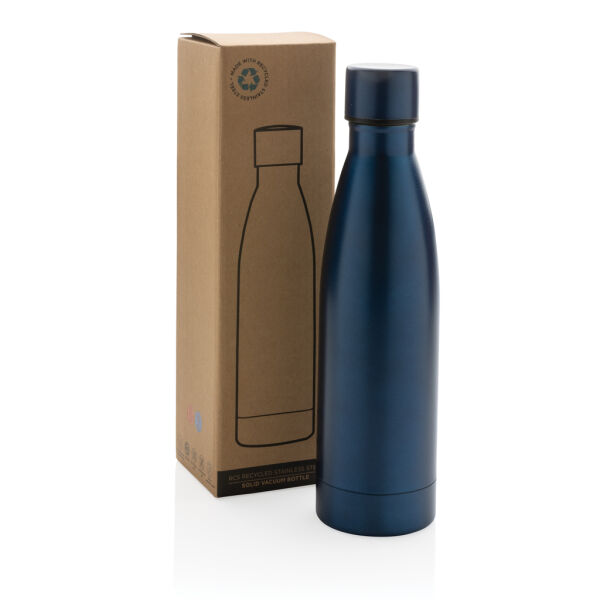 RCS gerecycled roestvrijstalen unikleur vacuümfles, donkerblauw RCS gerecycled roestvrijstalen unikleur vacuümfles, donkerblauw