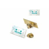 Badge metalen pin 26x14mm - Goud satijn