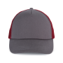 Truckerpet met 5 panelen van canvaskatoen - K-up Gold Label Shark Grey / Cabernet Wine One Size