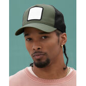 Appliqué Patch 5 Panel Trucker - Black/Stone - One Size