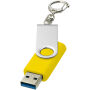 Rotate USB 3.0 met sleutelhanger - Geel - 128GB