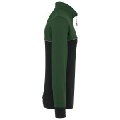 Ecologische uniseks sweater met ritskraag Black / Forest Green 3XL