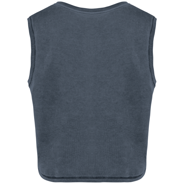 Ecologisch cropped mouwloos dames-T-shirt Washed Mineral Grey XS Ecologisch cropped mouwloos dames-T-shirt Washed Mineral Grey XS