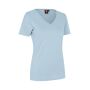 Interlock T-shirt | v-hals | dames - Lichtblauw, XL