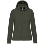 Damessweater met rits en capuchon Dark Khaki XS