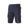 TWO-TONE MULTI-POCKET BERMUDA SHORTS, NAVY/ORANGE, 34, VELILLA