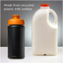 Baseline 500 ml recycled sport bottle with flip lid - Solid black/Orange