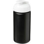 Baseline® Plus grip 500 ml sportfles met flipcapdeksel - Zwart/Wit