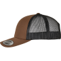 Tweekleurige Retro Truckerpet Coyote Brown / Black One Size