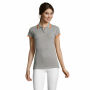 PASADENA WOMEN - PASADENA dames polo 200g - XXL - Grijs/oranje Melange