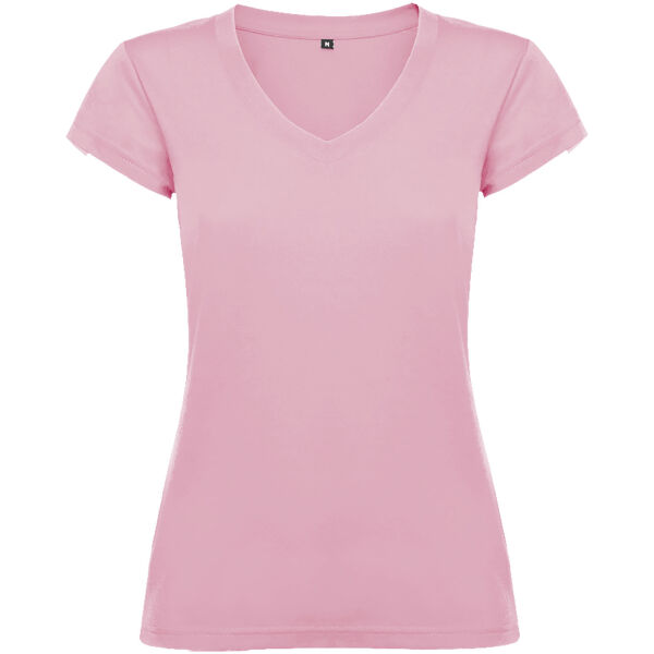 Victoria short sleeve women's v-neck t-shirt - Light pink - 3XL