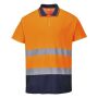 Tweekleuren Katoenen Comfort Polo orange/navy S