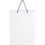 Handgemaakte 170 g/m2 integra papieren tas met plastic handgrepen - XL - Wit/Zwart