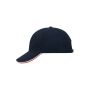 6 Panel Double Sandwich Cap navy/white/red one size