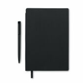 NOTA - A5 PU notitieboek met pen - Zwart