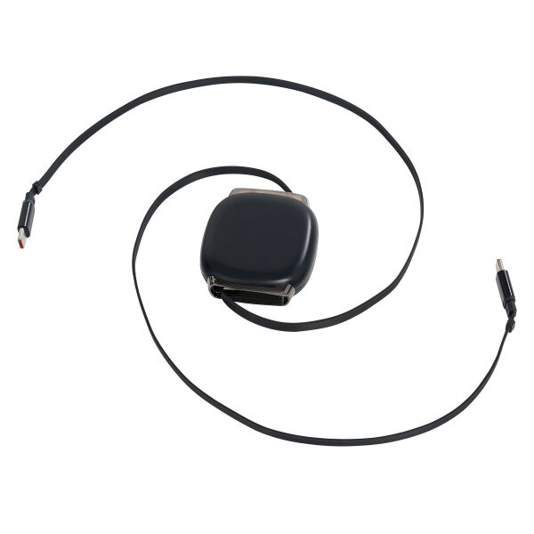 SOLARA 60W Cable - SOLARA 60W Cable, Oprolbare laad- en datakabel zwart SOLARA 60W Cable - SOLARA 60W Cable, Oprolbare laad- en datakabel zwart