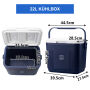 Brisby Koelbox - Frigobox - 22L - Blauw - Tot maximaal 40 uur isolatie - Incl. 4 dikke koelelementen van 450ml - Temperatuur veilige sluiting - Nieuw ontwerp met koelelementen vergrendeld in deksel