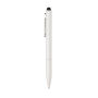 Kymi RCS-gecertificeerde gerecycled aluminium pen met stylus, wit