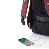 Bobby Hero Small, anti-diefstal rugzak, rood, zwart