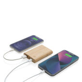 Bamboe 5.000 mAh powerbank, bruin