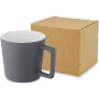 Cali keramische mok van 370 ml met matte afwerking - Wit/Mat grijs