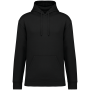 Ecologische uniseks sweater met capuchon en verlaagde schouders in geborsteld fleece Black XXS