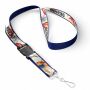Afneembare polyester keycord met gesublimeerde satijnen overlay