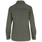 Ecologisch verwassen damesoverhemd Washed Pale Khaki XS