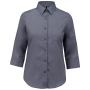 Overhemd in onderhoudsvriendelijk polykatoen-popeline 3/4-mouwen dames Urban Grey 3XL