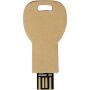 Sleutelvormige USB 2.0 van gerecycled papier - Kraft bruin - 8GB