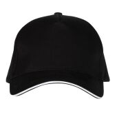 5 PANEL CAP, BLACK/WHITE, One size, BLACK&MATCH
