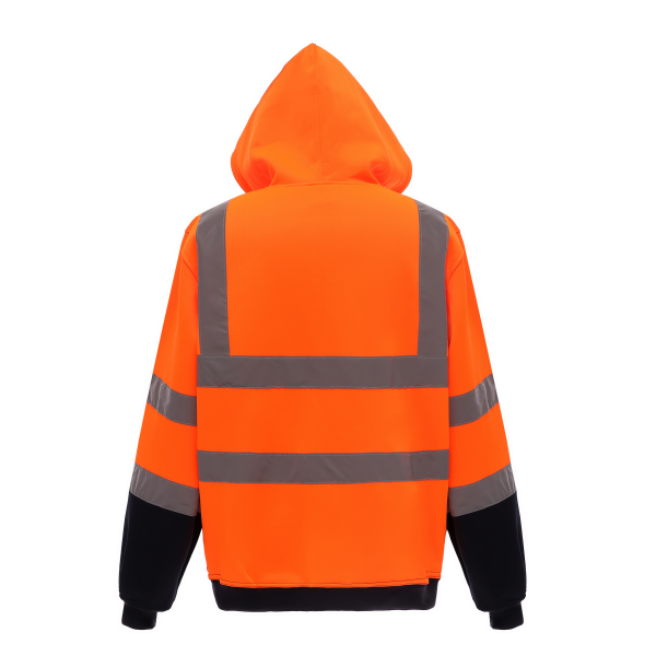Veiligheidssweatervest met capuchon Orange / Navy L Veiligheidssweatervest met capuchon Orange / Navy L