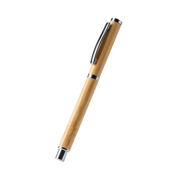 PIRGO rollerball pen bamboe en metalen onderdelen PIRGO rollerball pen bamboe en metalen onderdelen