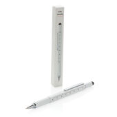 5-in-1 aluminium toolpen, wit