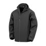 3-laagse gerecycleerde softshell met capuchon voor heren black S