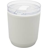 Hudson 180 ml dubbelwandige beker van gerecycled plastic - Wit