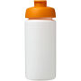 Baseline® Plus grip 500 ml sportfles met flipcapdeksel - Wit/Oranje