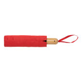 21" Impact AWARE™ RPET 190T bamboe auto open/dicht paraplu, rood