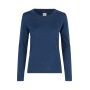 SEVEN SEAS The knit | o-neck | dames - Blauw gemêleerd, 3XL