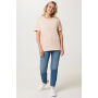 IQONIQ Yala dames lichtgewicht gerecycled katoen t-shirt, peach nectar (L)