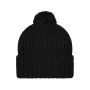 Knitted Cap with Pompon black