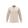 Gestreept linnen herenoverhemd Ivory / Wet Sand Stripes S Gestreept linnen herenoverhemd Ivory / Wet Sand Stripes S