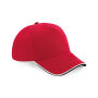 Authentic 5 Panel Cap - Piped Peak classic red/black/white one size