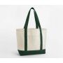 EARTHAWARE® ORGANIC VARSITY SHOPPER, NATURAL/BOTTLE GREEN, One size, WESTFORD MILL